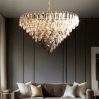 Luny Gold Cascading Waterfall Crystal Chandelier - Bling Lighting Studio