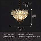 Luny Gold Cascading Waterfall Crystal Chandelier - Bling Lighting Studio