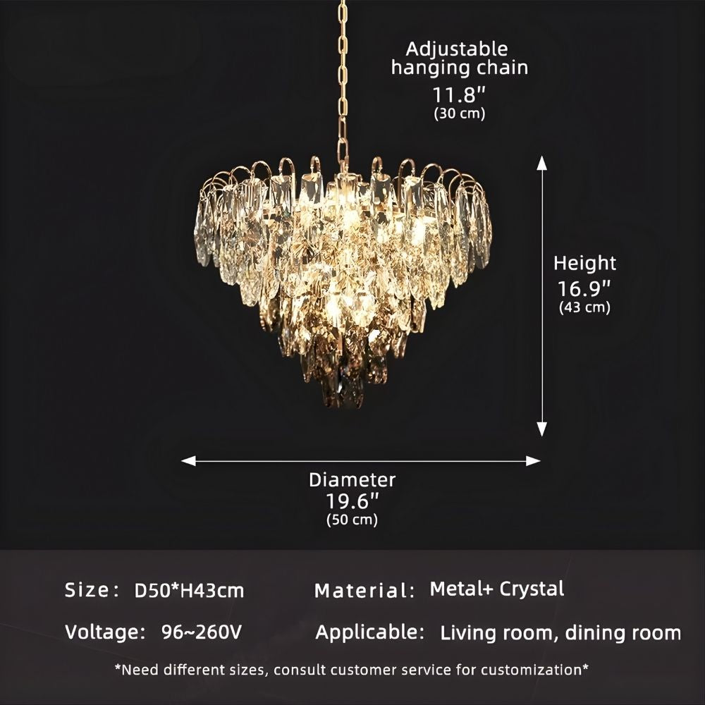 Luny Gold Cascading Waterfall Crystal Chandelier - Bling Lighting Studio
