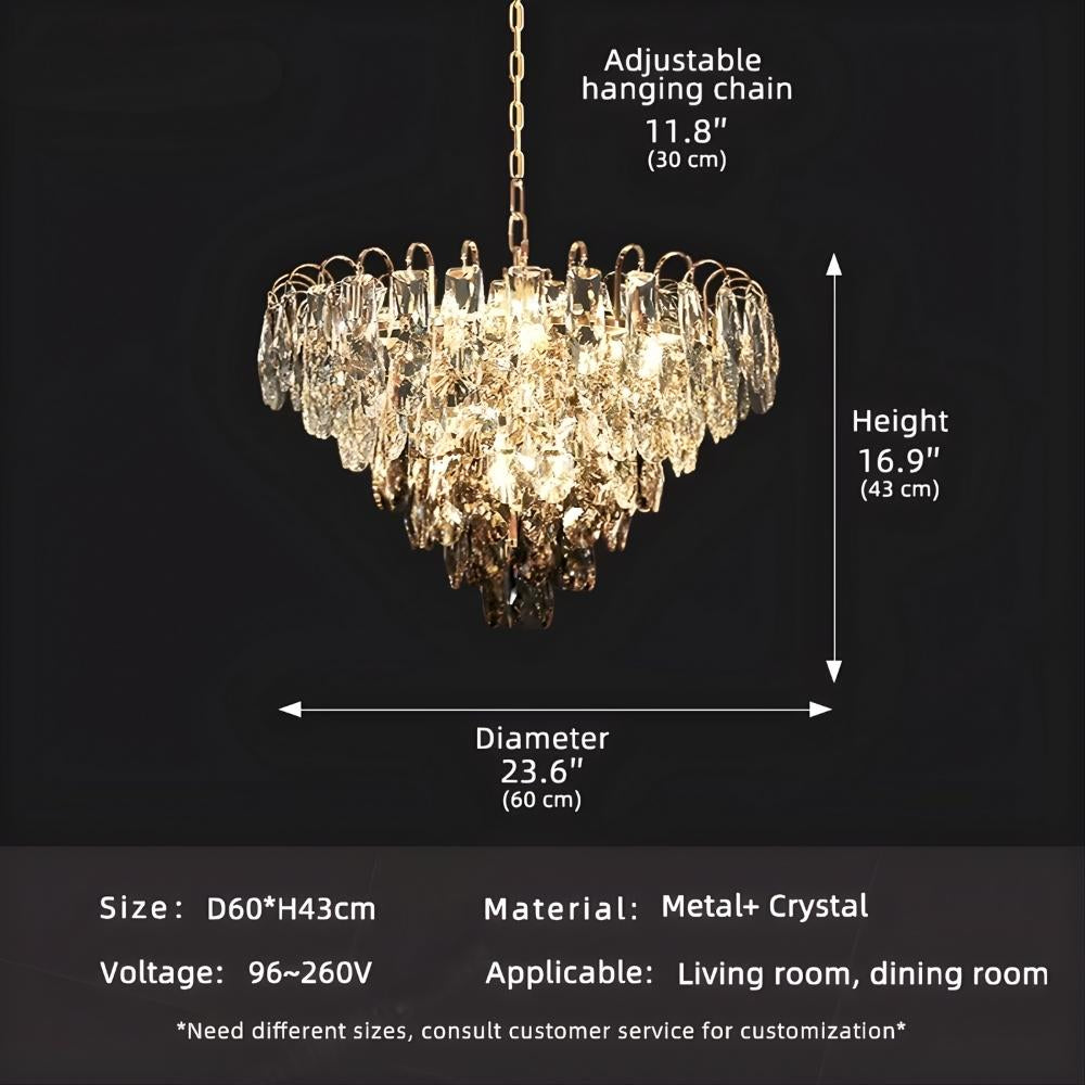 Luny Gold Cascading Waterfall Crystal Chandelier - Bling Lighting Studio