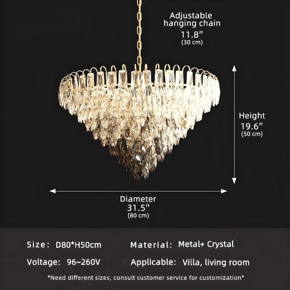 Luny Gold Cascading Waterfall Crystal Chandelier - Bling Lighting Studio