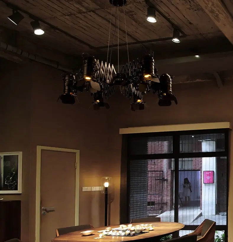 Lustra Black Industrial Chandelier - Bling Lighting Studio
