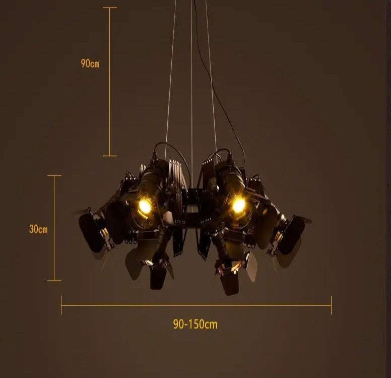 Lustra Black Industrial Chandelier - Bling Lighting Studio
