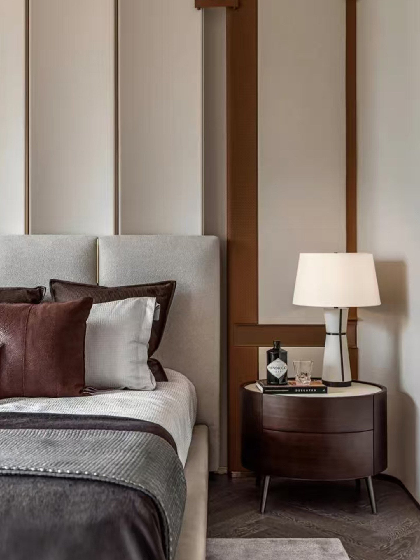 Luxe Leather Table Lamp by Bling Lighting Studio