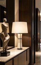 Luxe Leather Table Lamp by Bling Lighting Studio