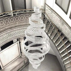 Luxury Crystal Grand Staircase Chandelier for high ceiling staircase and foyer lighting