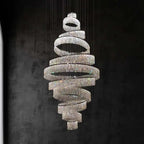 Luxury Crystal Grand Staircase Chandelier for high ceiling staircase and foyer lighting