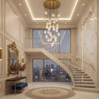 Luxury Faceted Crystal Cluster Chandelier by Bling Lighting Studio