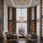 Luxury Faceted Crystal Cluster Chandelier by Bling Lighting Studio