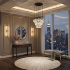 Luxury Faceted Crystal Cluster Chandelier by Bling Lighting Studio