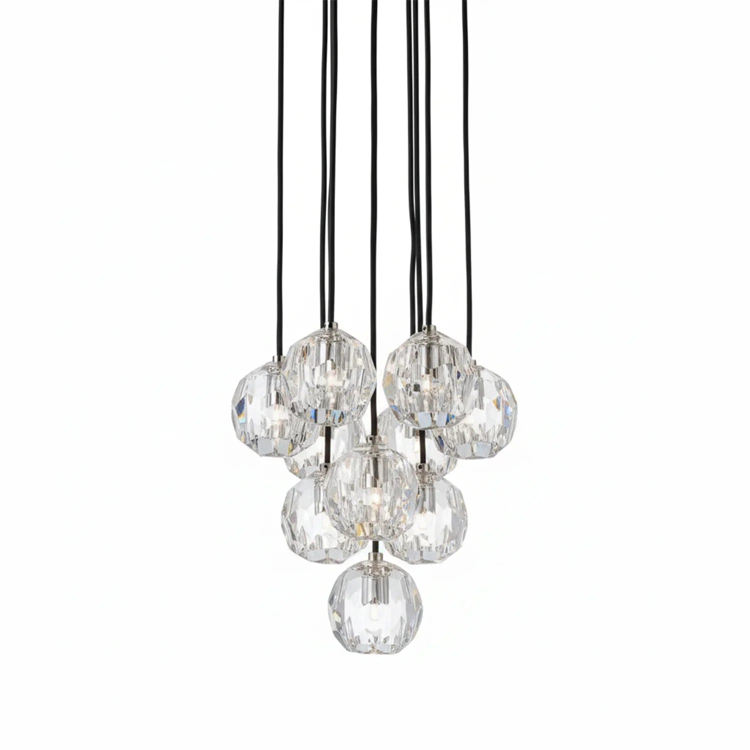 Luxury Faceted Crystal Cluster Chandelier by Bling Lighting Studio