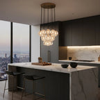 Luxury Faceted Crystal Cluster Chandelier by Bling Lighting Studio