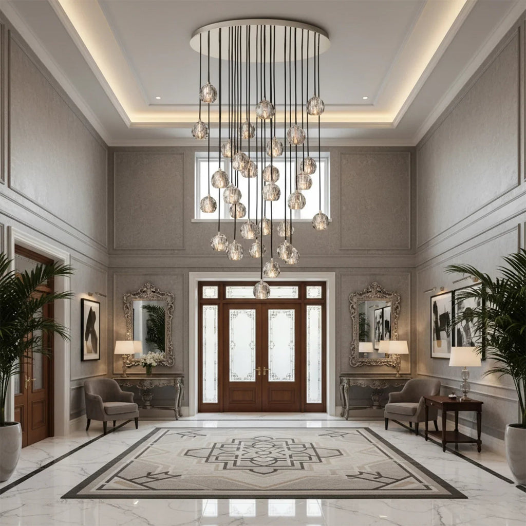 Luxury Faceted Crystal Cluster Chandelier by Bling Lighting Studio