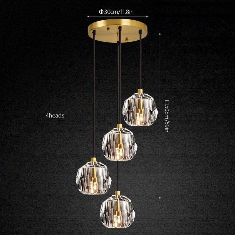 Luxury Faceted Crystal Cluster Chandelier by Bling Lighting Studio