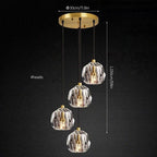 Luxury Faceted Crystal Cluster Chandelier by Bling Lighting Studio