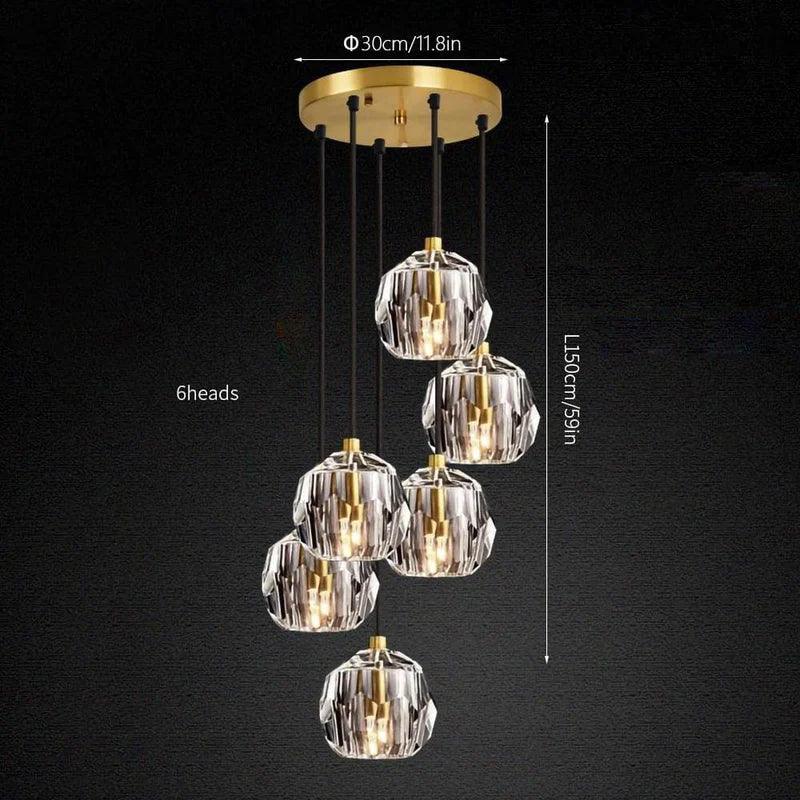 Luxury Faceted Crystal Cluster Chandelier by Bling Lighting Studio