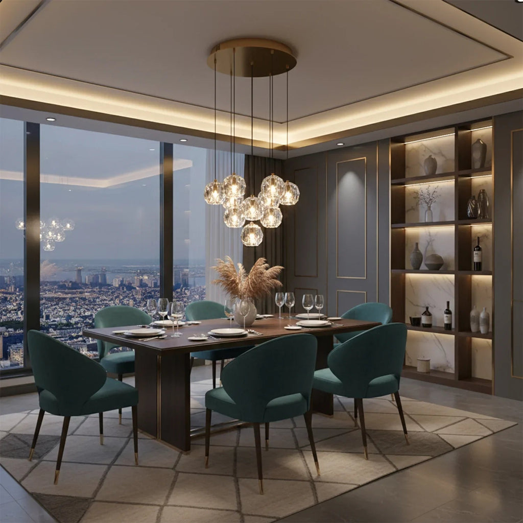 Luxury Faceted Crystal Cluster Chandelier by Bling Lighting Studio