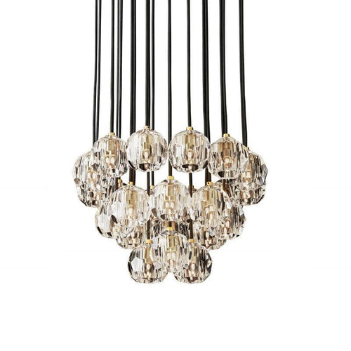 Luxury Faceted Crystal Cluster Chandelier by Bling Lighting Studio