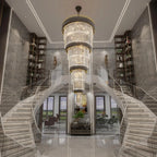Luxury Oversize Crystal Chandelier for high ceiling staircase and foyer lighting