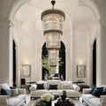 Luxury Oversize Crystal Chandelier for high ceiling staircase and foyer lighting