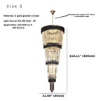 Luxury Oversize Crystal Chandelier for high ceiling staircase and foyer lighting