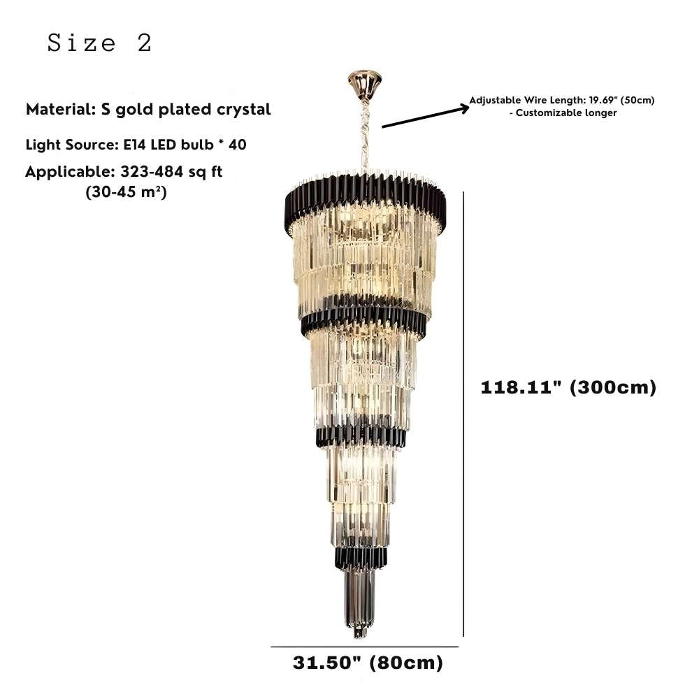 Luxury Oversize Crystal Chandelier for high ceiling staircase and foyer lighting