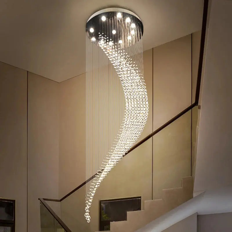 Luxury Raindrop Crystal Chandelier for Staircase and Foyer for high ceiling staircase and foyer lighting