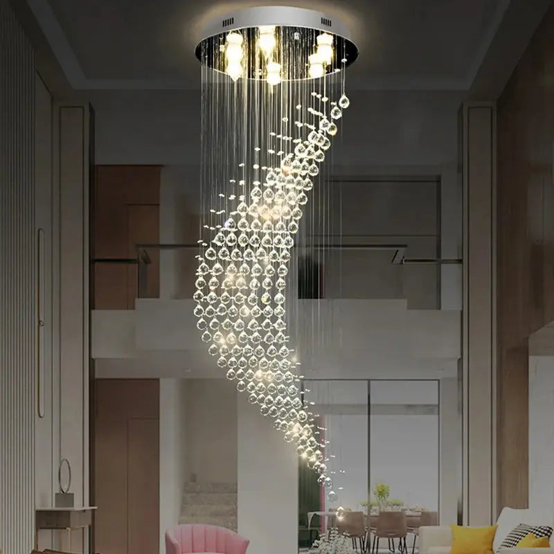 Luxury Raindrop Crystal Chandelier for Staircase and Foyer for high ceiling staircase and foyer lighting