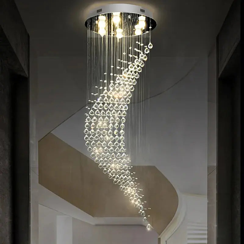 Luxury Raindrop Crystal Chandelier for Staircase and Foyer for high ceiling staircase and foyer lighting