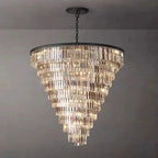 Luxury Tiered Crystal Chandelier for Foyer for high ceiling staircase and foyer lighting