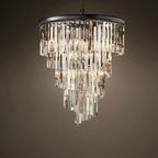 Luxury Tiered Crystal Chandelier for Foyer for high ceiling staircase and foyer lighting