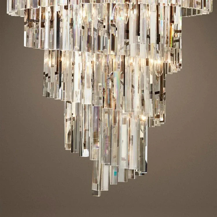Luxury Tiered Crystal Chandelier for Foyer for high ceiling staircase and foyer lighting