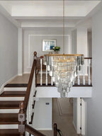 Luxury Tiered Crystal Chandelier for Foyer for high ceiling staircase and foyer lighting