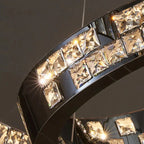 Malen Multi Ring Pendant Light for high ceiling staircase and foyer lighting