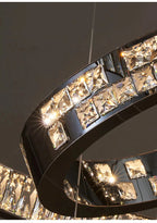 Malen Multi Ring Pendant Light for high ceiling staircase and foyer lighting