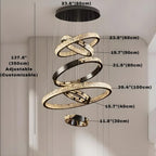 Malen Multi Ring Pendant Light for high ceiling staircase and foyer lighting