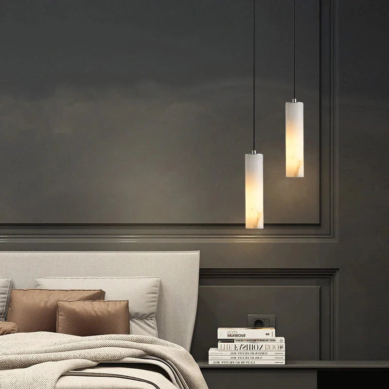 Marble Tube Chandelier for Living Room & Foyer for high ceiling staircase and foyer lighting