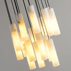 Marble Tube Chandelier for Living Room & Foyer for high ceiling staircase and foyer lighting