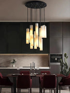 Marble Tube Chandelier for Living Room & Foyer for high ceiling staircase and foyer lighting