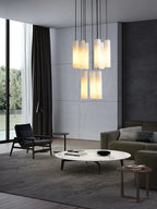 Marble Tube Chandelier for Living Room & Foyer for high ceiling staircase and foyer lighting