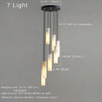 Marble Tube Chandelier for Living Room & Foyer for high ceiling staircase and foyer lighting