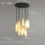 Marble Tube Chandelier for Living Room & Foyer for high ceiling staircase and foyer lighting