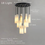 Marble Tube Chandelier for Living Room & Foyer for high ceiling staircase and foyer lighting