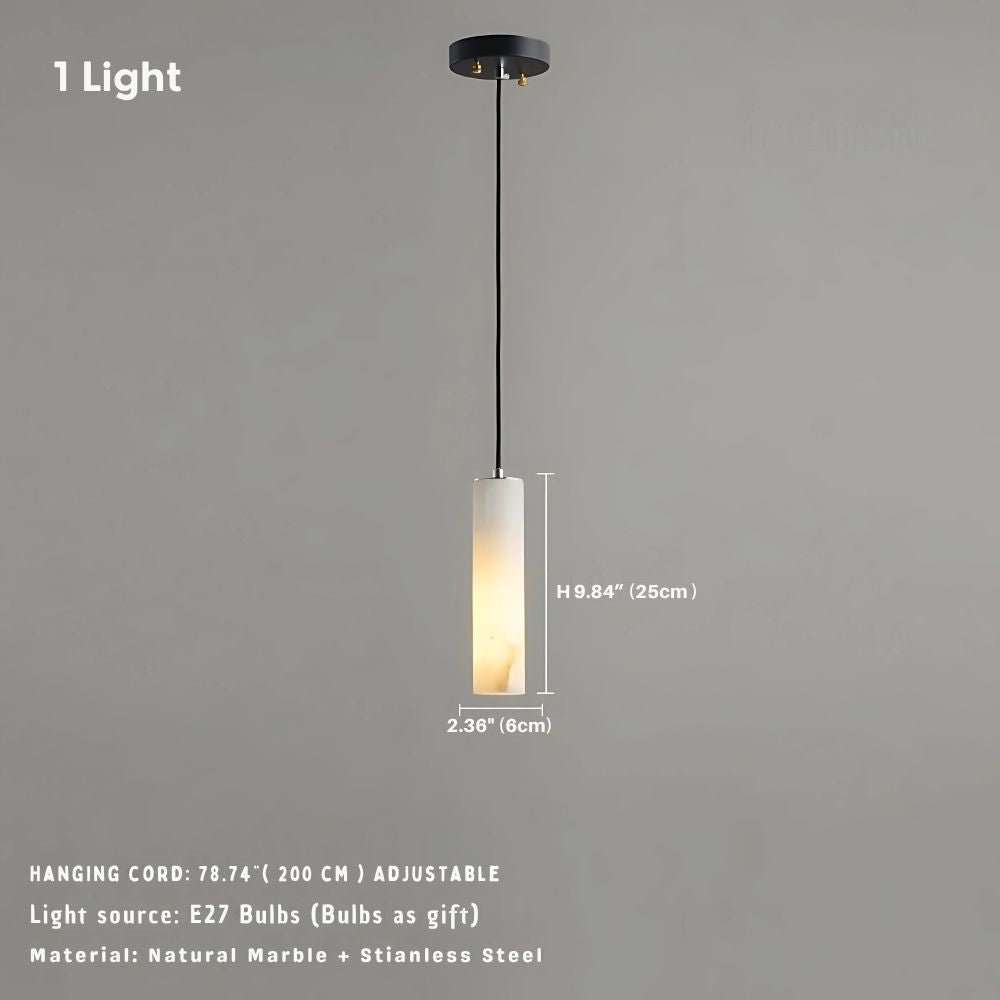 Marble Tube Chandelier for Living Room & Foyer for high ceiling staircase and foyer lighting