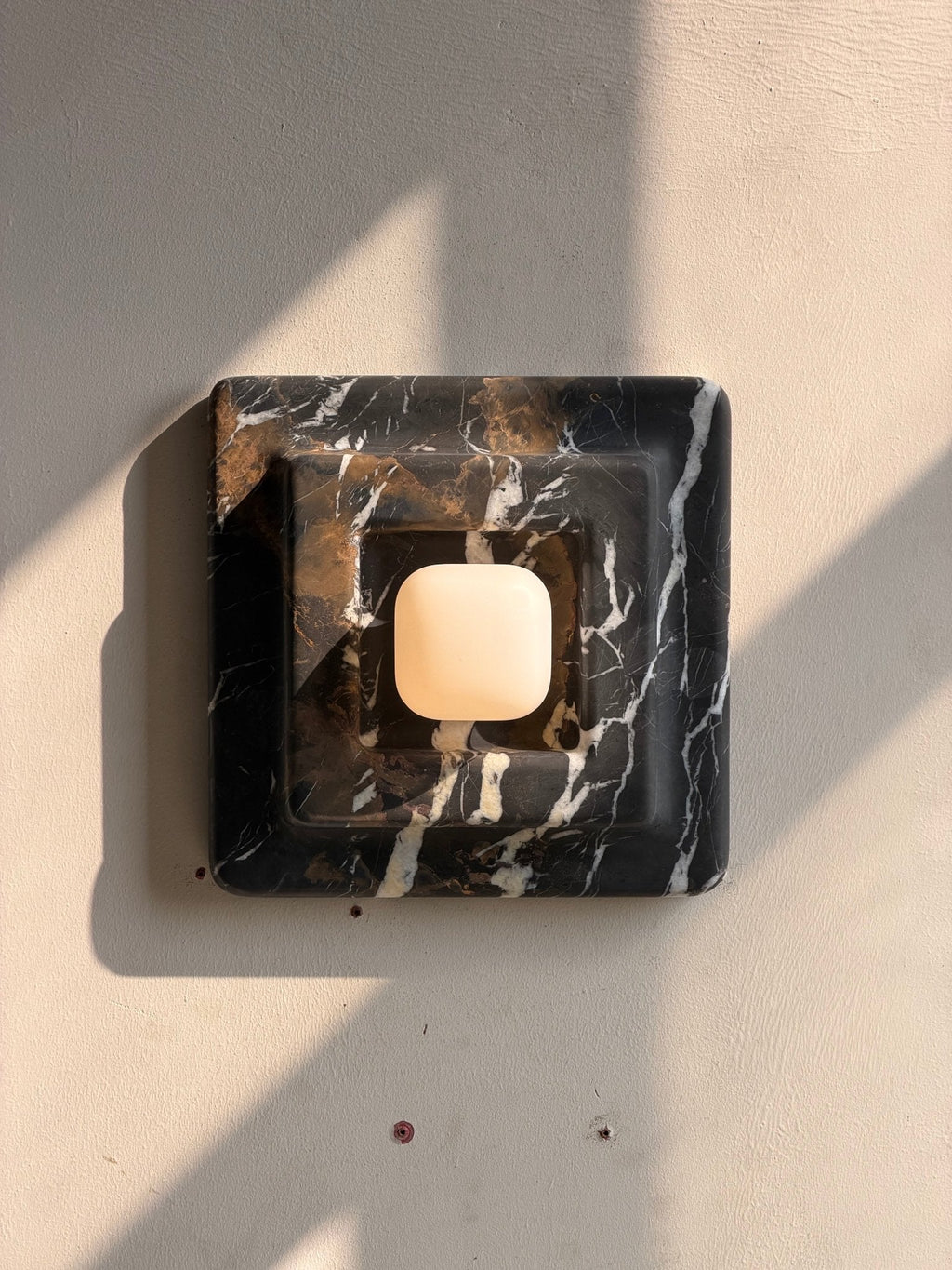 Marblume Square Marble Wall Lamp by Bling Lighting Studio