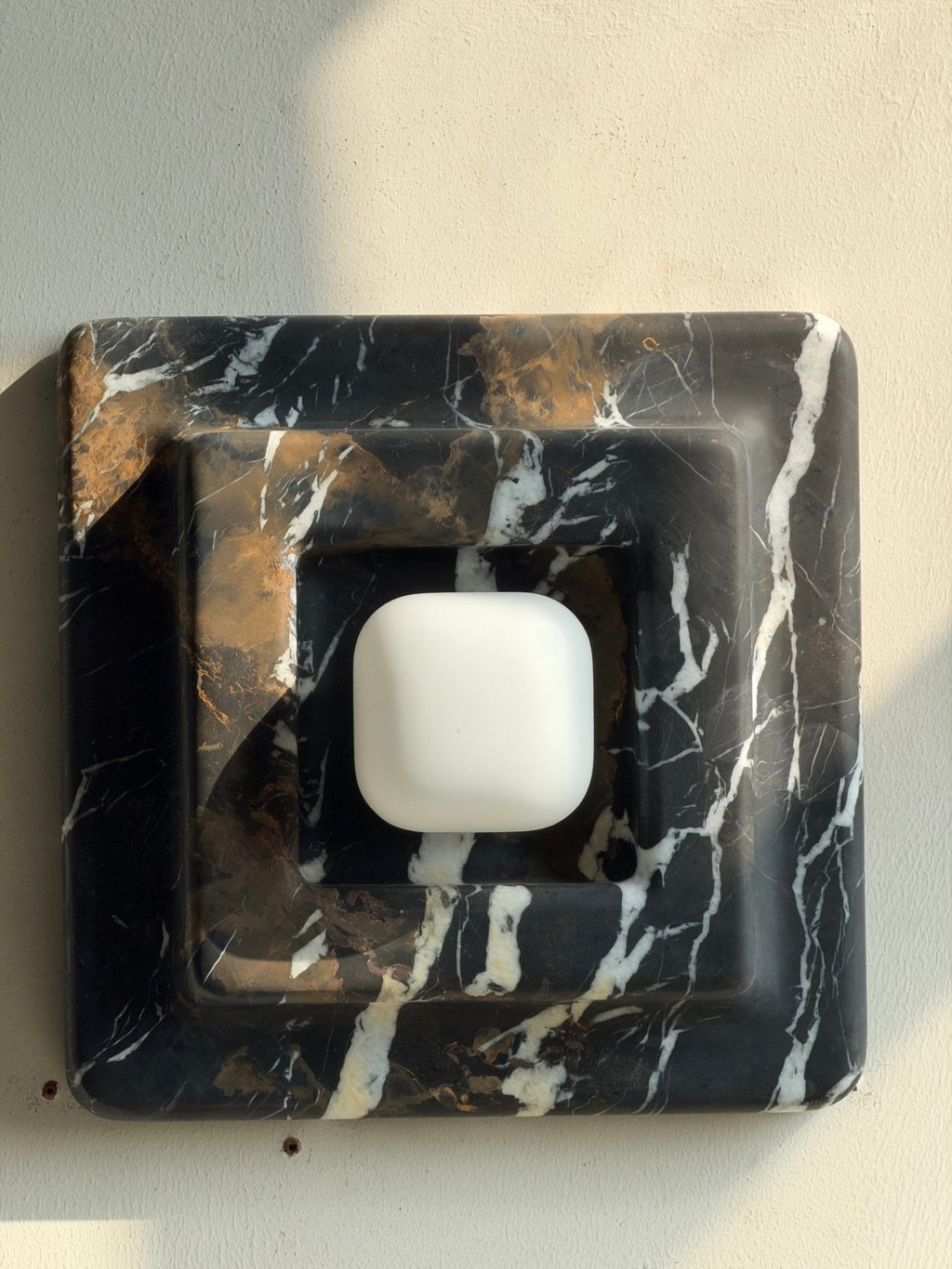 Marblume Square Marble Wall Lamp by Bling Lighting Studio