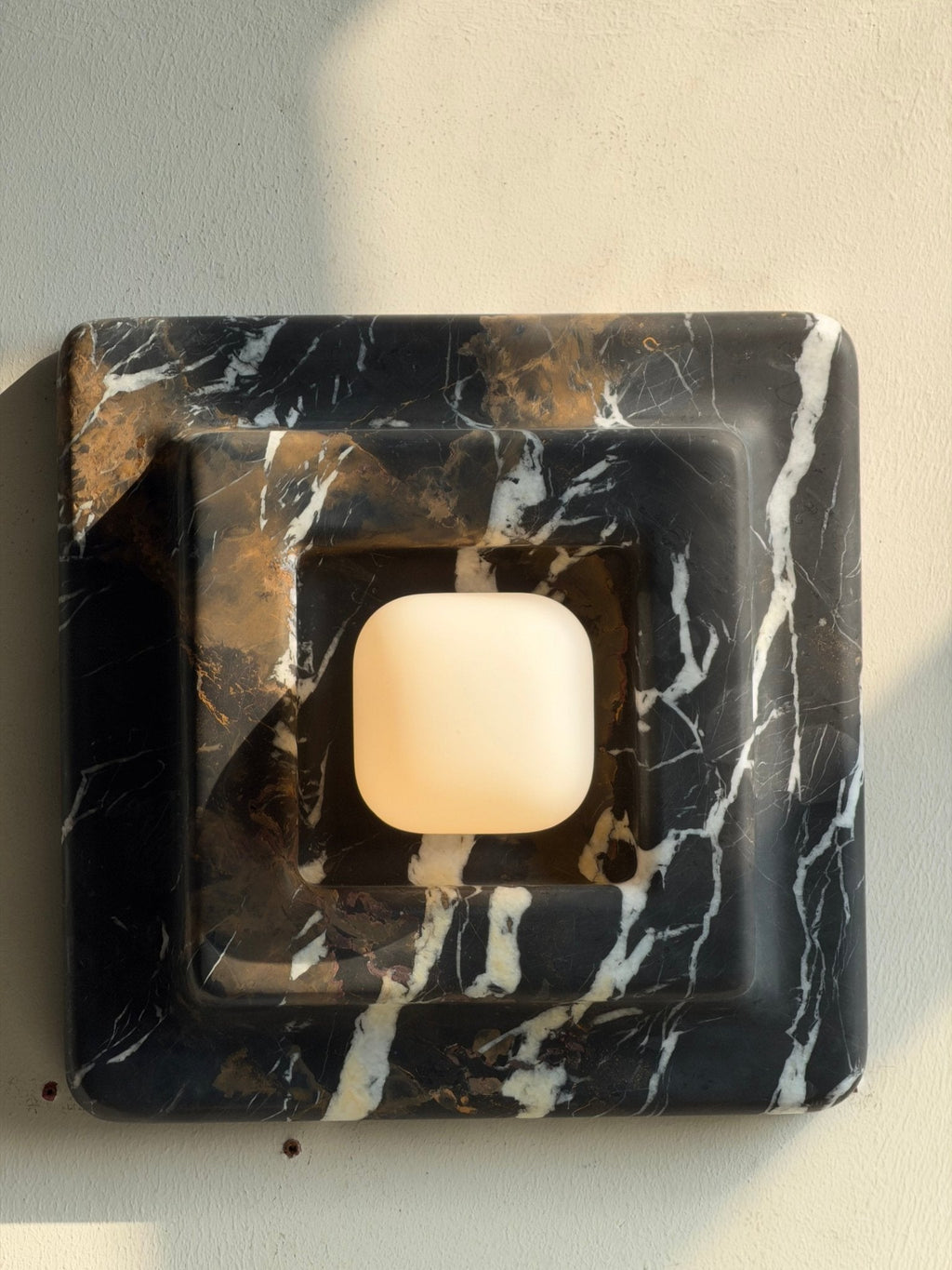 Marblume Square Marble Wall Lamp by Bling Lighting Studio