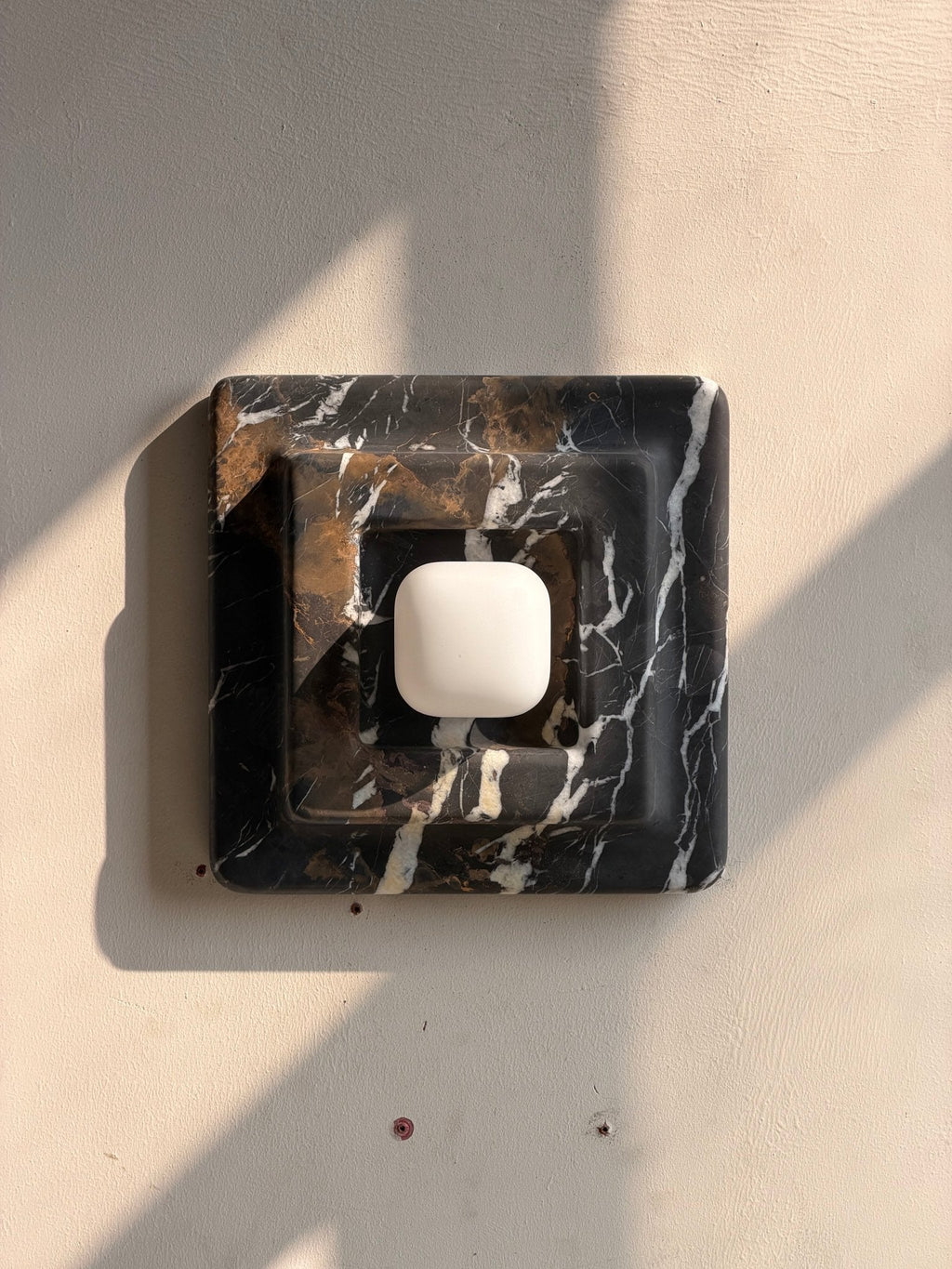 Marblume Square Marble Wall Lamp by Bling Lighting Studio