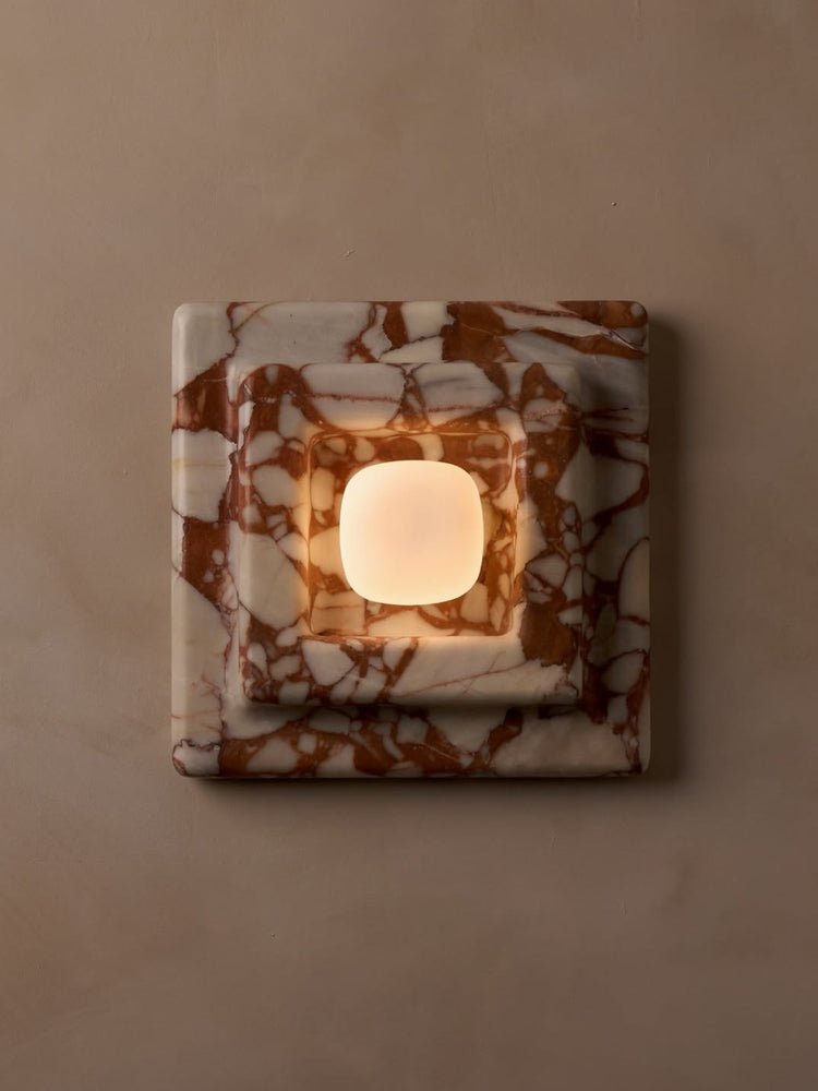 Marblume Square Marble Wall Lamp by Bling Lighting Studio