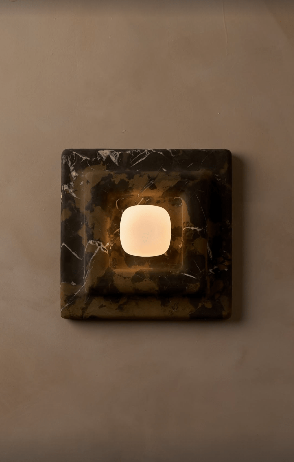 Marblume Square Marble Wall Lamp by Bling Lighting Studio